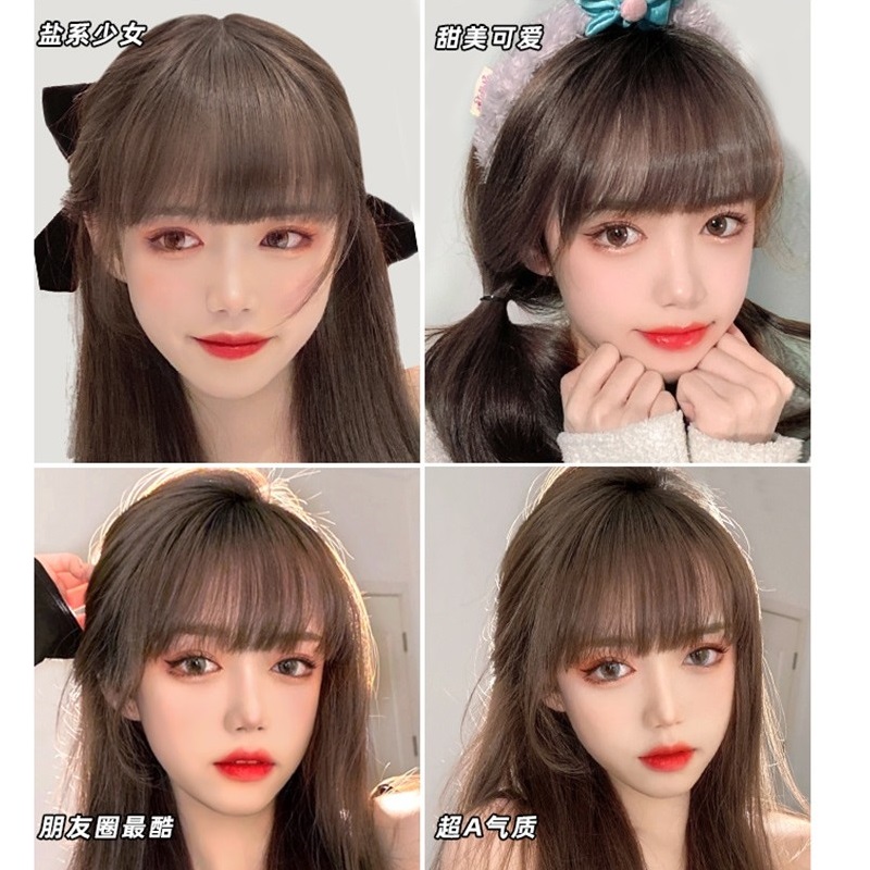 真遮白假刘海头顶补发3d法式空气刘海假发女自然无痕隐形假贴片仿
