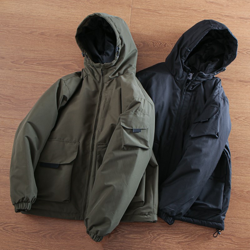 科技防风防水 冬季男士宽松加棉加厚保暖大口袋工装休闲棉衣 外套