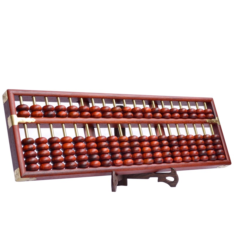 成年人大号19档老式算盘硬木红花梨铜杆算盘收藏送礼摆件摆设装饰