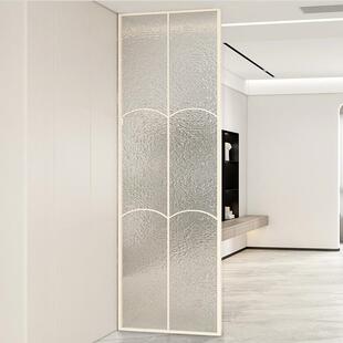 简约进门油风玄关洗奶手饰台半墙门装玻璃隔断入户对遮挡客厅ghn