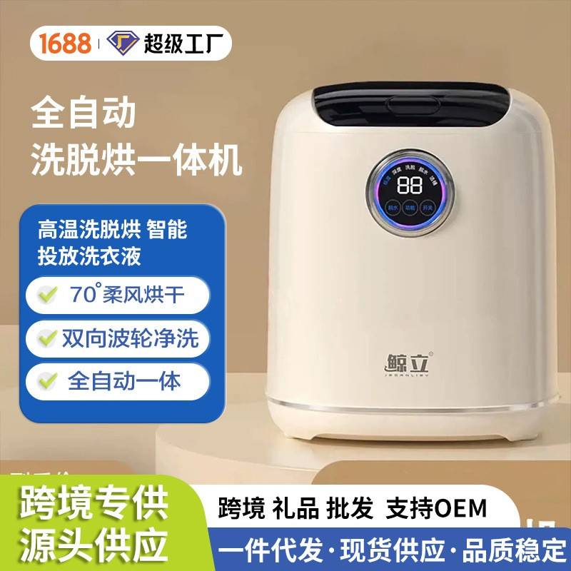 跨境小型洗衣机家用全自动内衣内裤高温煮洗洗脱烘一体袜子清洗机