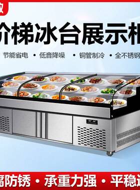 双温冷藏冷冻展示柜台式阶梯凉菜三阶梯保鲜冰台商用饭店点菜柜