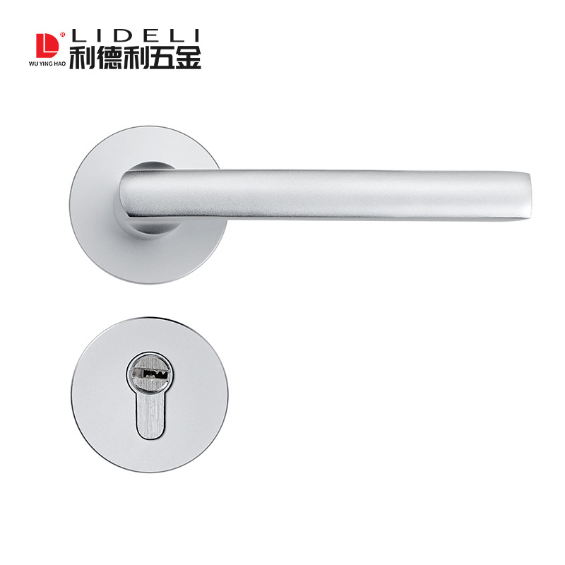 利德利氧化铝黑色分体锁 门锁室内静音锁卧室门门锁 木门卫生间锁