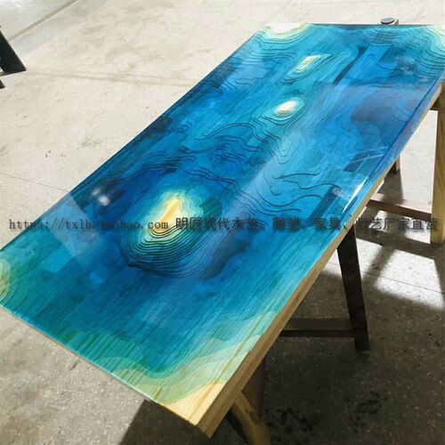 创意海洋河流桌台展台茶桌茶台茶几餐桌装饰台案特色个性家具定制