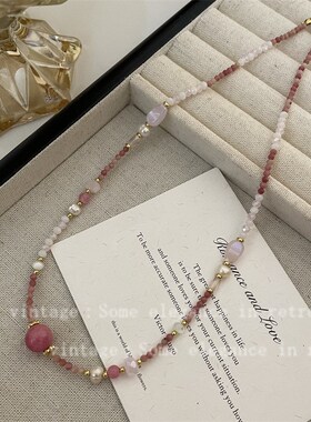 时尚芒星太阳吊坠彩色串珠拼接项链女气质清新甜酷小众设计锁骨链