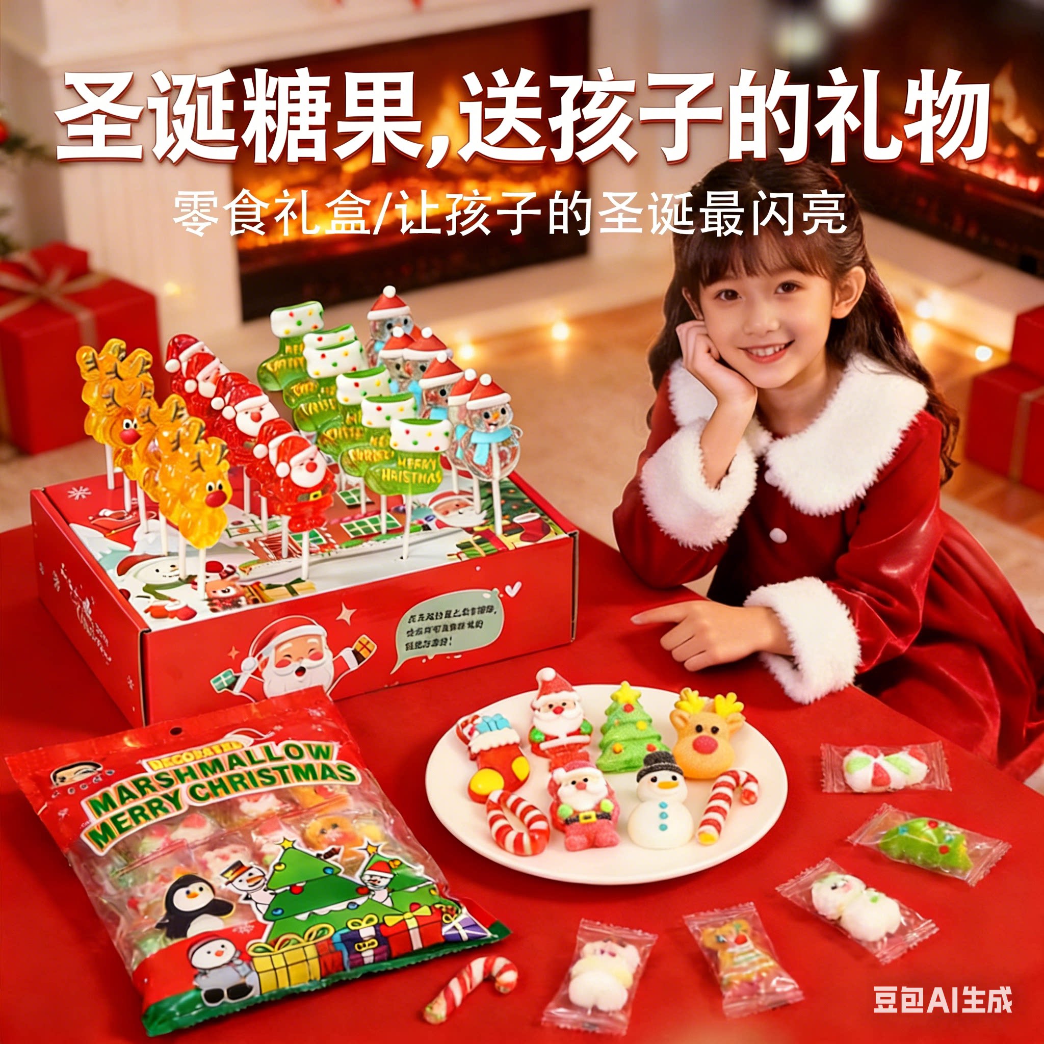 圣诞节礼物糖果可爱棒棒糖创意网红硬糖平安夜礼盒装送女友儿童