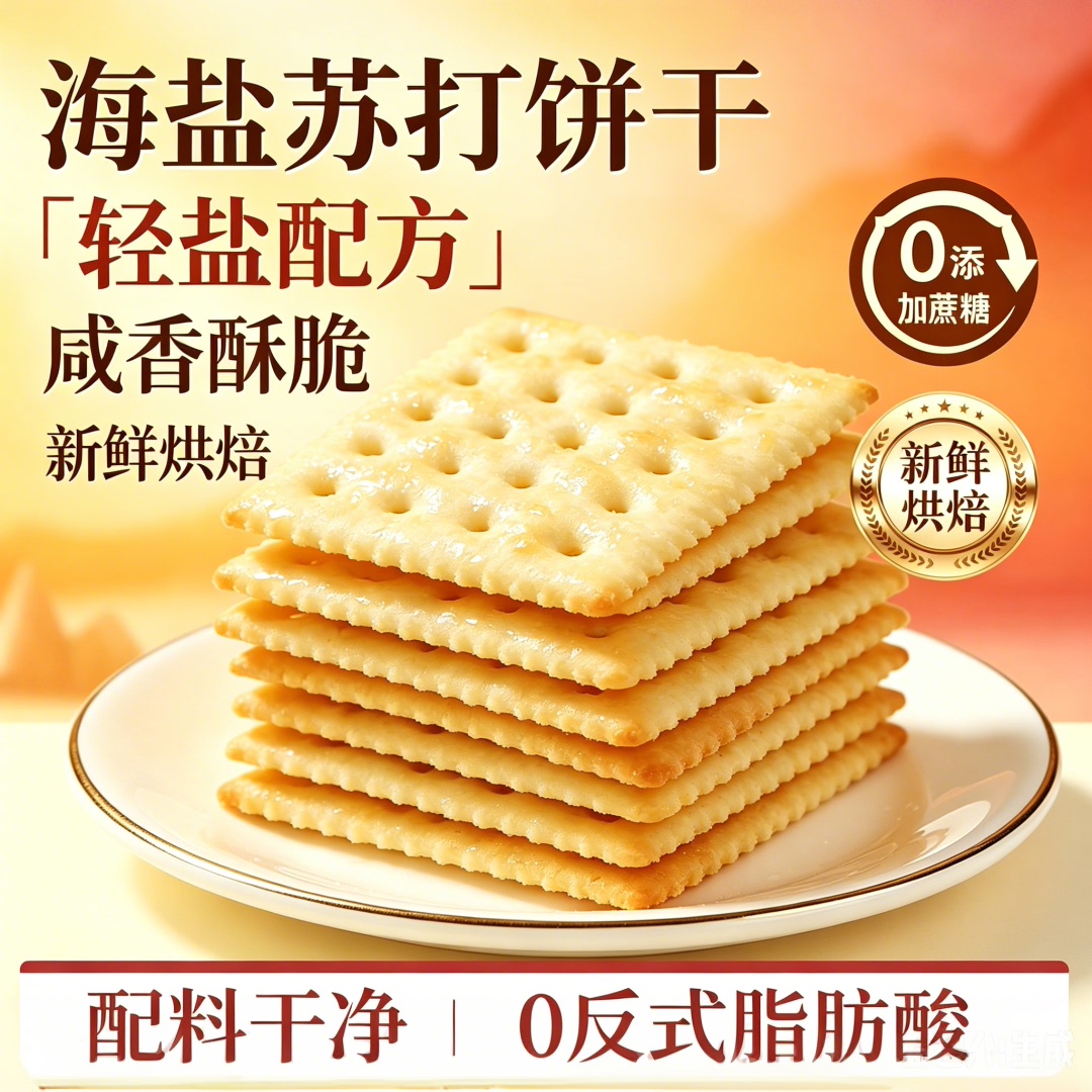 海盐苏打饼干独立包装养胃无蔗糖图片