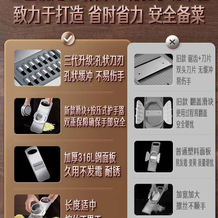 擦四钢?多功能萝丝器新款土豆丝薯条卜切片F97H9TH7三拉刨丝器切