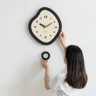 woTYOS320zoom屋表准术挂家用客厅摇摆钟简约挂墙时艺钟创意墙面