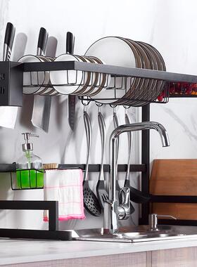 厨水房不钢槽架置物架D2850沥架水挂篮黑色沥水架双层厨房锈碗筷