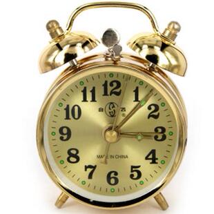 经典老复古手动发条上机械齿铃轮声闹钟金劲式属马蹄收藏867闹云