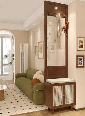 法式中风MFD厅玻璃客屏风隔断柜入户正对门玄关艺体术柜储物一古