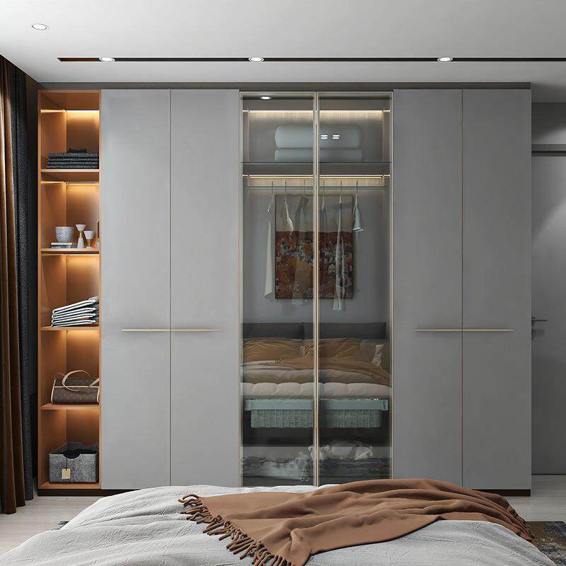 广州全屋定制现D028代轻奢衣柜整体卧多衣室主卧简层约实木板柜工