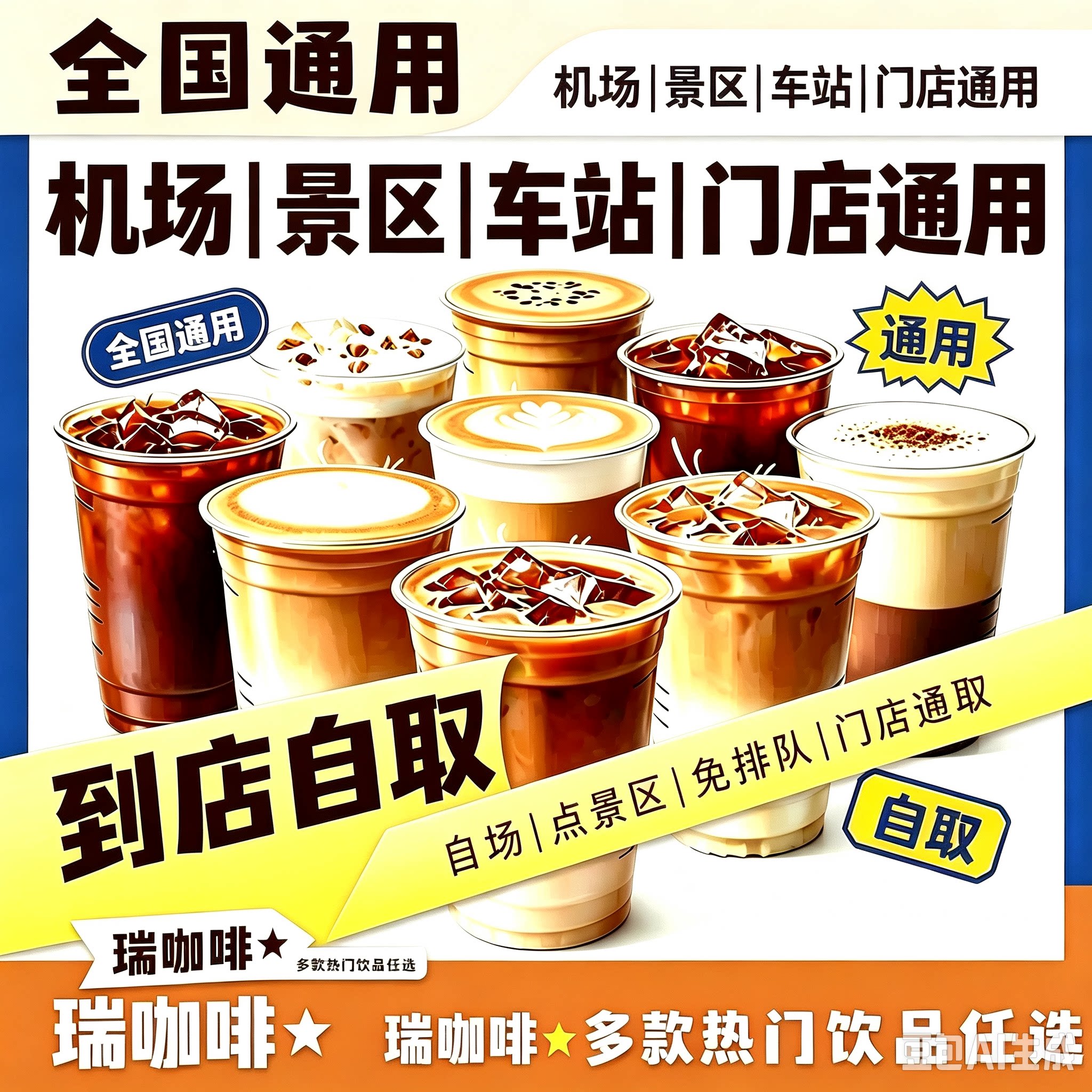 【全国通用】瑞咖啡⭐代下单优惠劵兑换码机场车站景区服务区通用