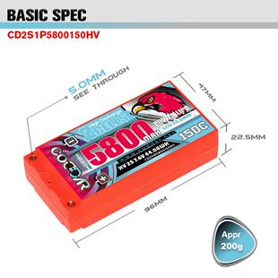 氪CODDAR800mAh2S150漂CODDARC7.6V1/105快车模RC鹰移竞速锂电池H