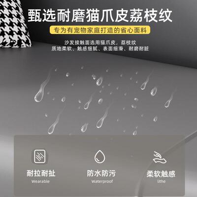 皮质沙发小户型客厅现代简约懒两人沙三人公寓出租房主89047室人