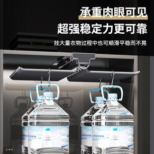 裤架衣柜内置顶装家用缩抽拉式内装抽拉篮测HNOSS/悍多柜功能裤架