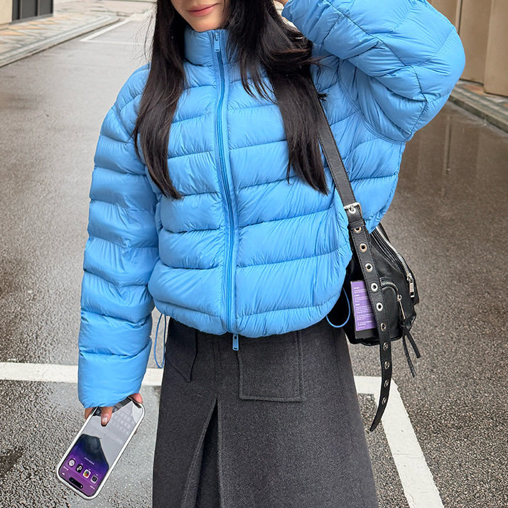 2025年冬季新款百搭轻盈排骨棉服女装韩系泡芙通勤风面包服外套