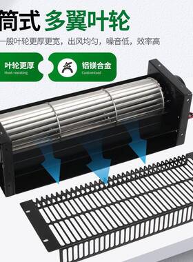 12V直流无刷横扇流风机24V58静音空调热风贯流风6散0轴通流风机