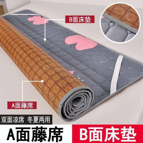 凉冬席双面夏两床垫铺底藤夏用季学生TG/r+tq2宿舍双人褥子席软垫