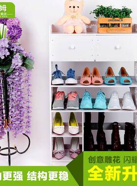DSS欧式架鞋简易多板层木塑防尘鞋架镂白色大容量空收纳鞋柜