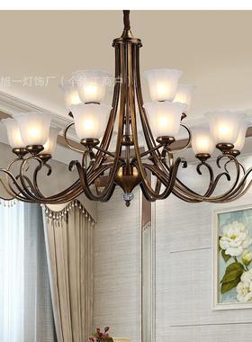 美式古吊灯客厅店灯欧式复餐48060厅酒别墅复楼挑空客厅三式层大