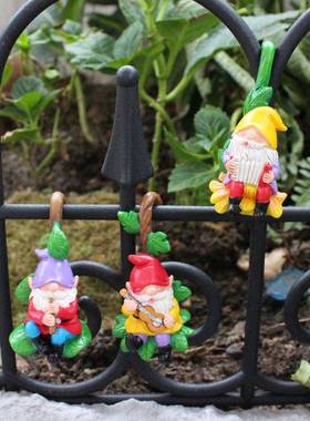 厂家新品人套庭三矮奏乐件花盆挂件花园挂院阳台壁挂HG24102G装饰