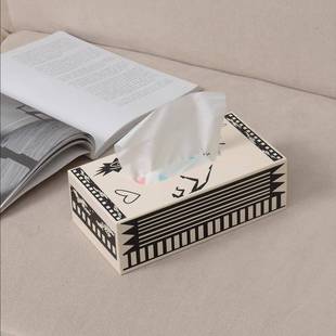 北欧风亚力纸巾创巾盒客厅家用抽纸盒餐巾J56纸盒意纸收克纳