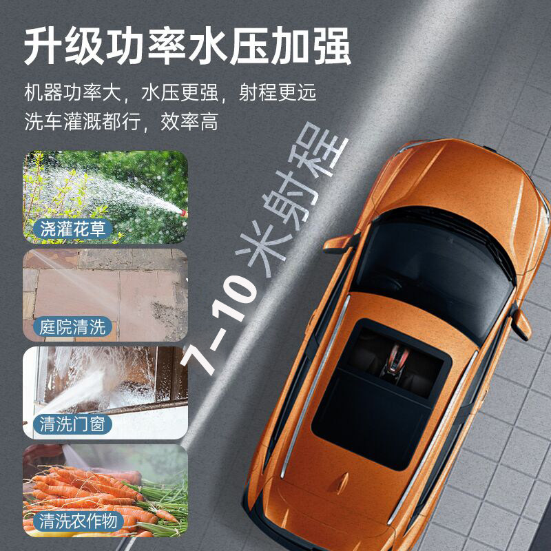 无线洗车机家用车用充电高压水枪强力增压锂电水泵刷车.抢清洗神