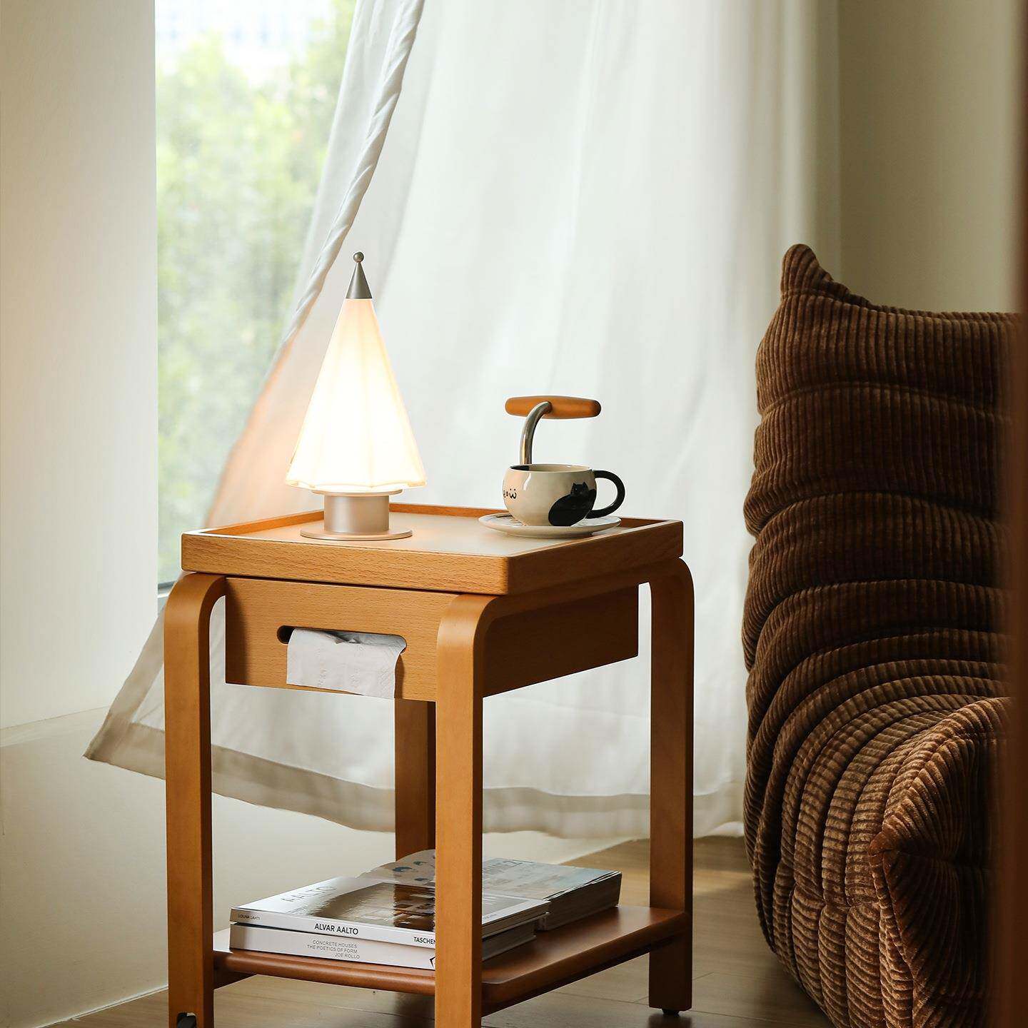 居可移客动实木边985几茶几家家用厅户型沙发小边柜中古风小推车