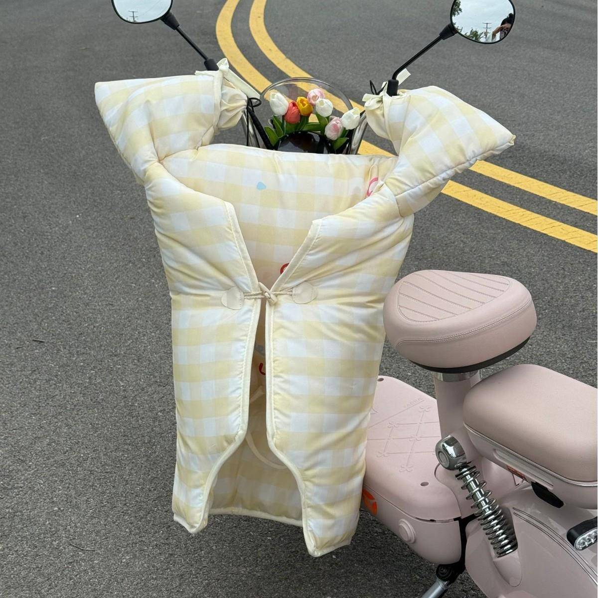 707电车挡风被牛角保暖加绒加扣厚防风防加水动大摩托车防风罩新