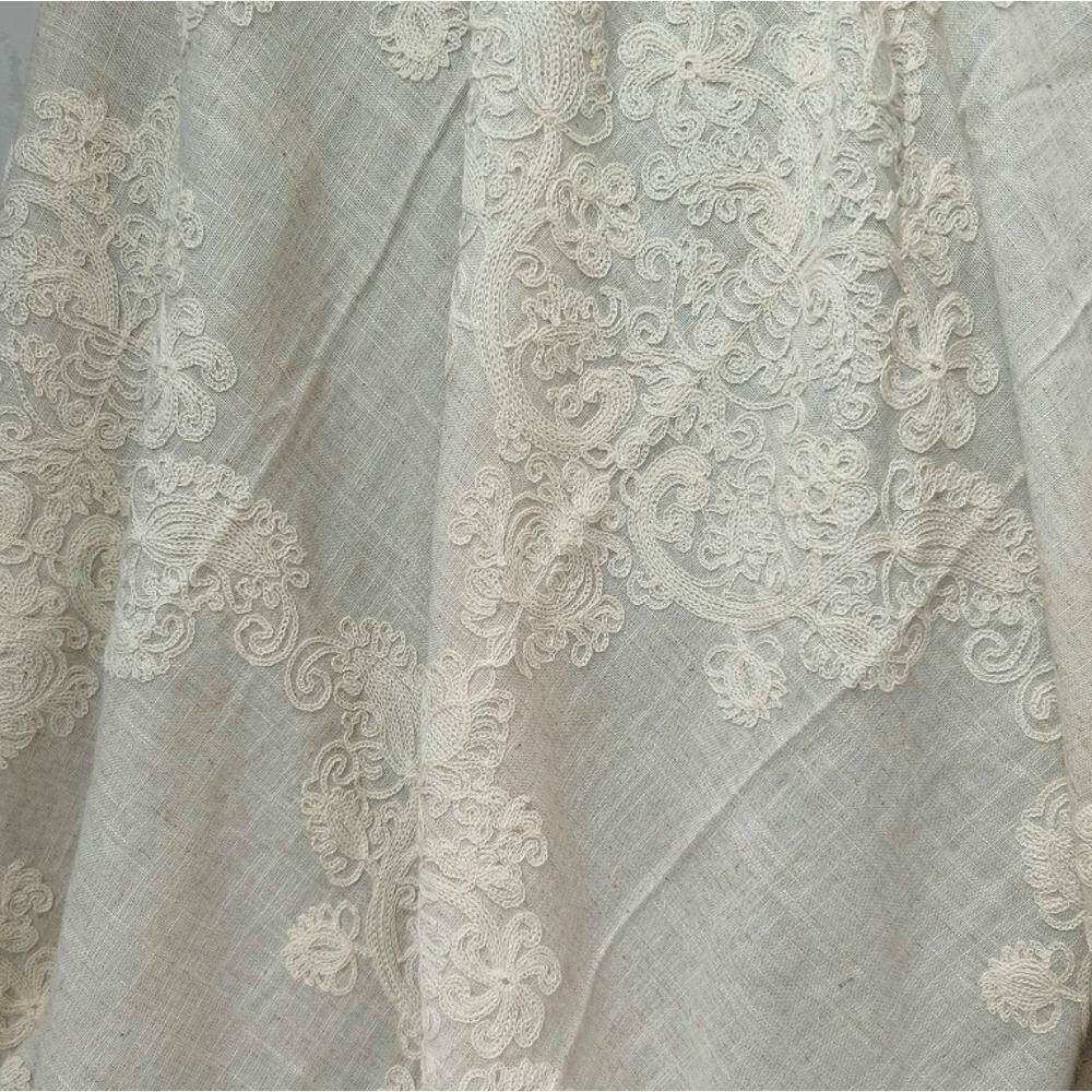 链EG-1817EG-181010120-20V30L粘亚麻底布绣条花绣撞色绣布刺绣面