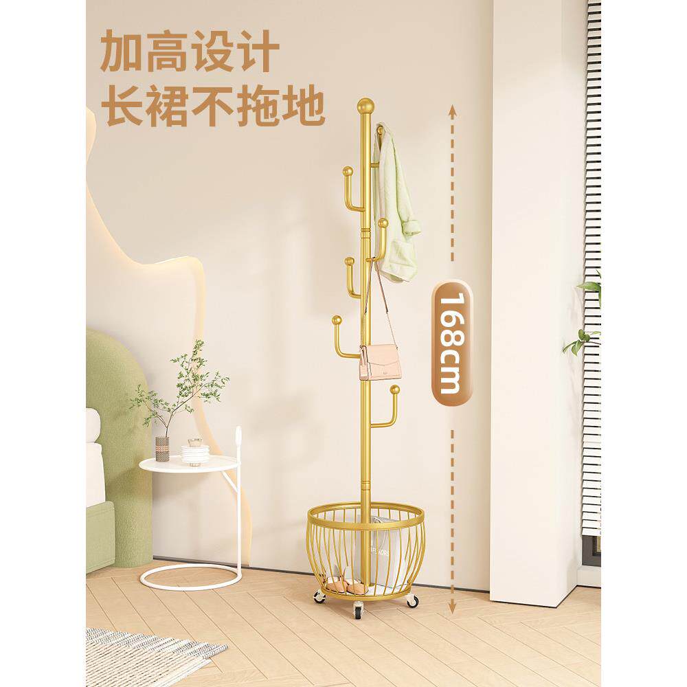 YQR衣帽架落地卧挂衣式架室简客约现代立网红衣服架子家用厅挂包