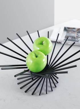 现厅简约样板房金属代线条1234散果盆发别墅酒店客餐桌收纳装饰盘