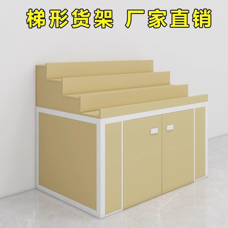 超市台阶果蔬展示架果店水制货架蔬菜置式物架748子钢木铁多层蛋