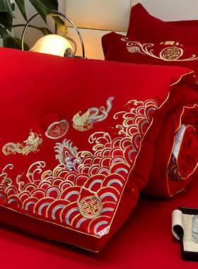大水红色婚陪庆被芯洗棉冬被加结婚女方嫁春秋被厚保暖送PJG新人