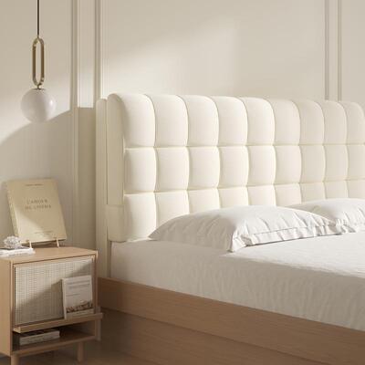 软奶20230424油风床头包靠卧背靠垫榻榻米大奶油风现代简约室改造