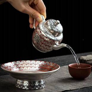 周鸿杰大师潮禅无品牌/千佛手工鎏银壶华泡茶器豪国敦煌功夫茶具
