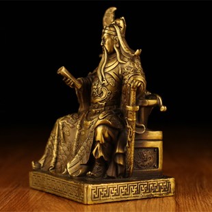 纯铜看书关公摆件文关公夜读春秋店铺公司家用装饰品招财开业礼品