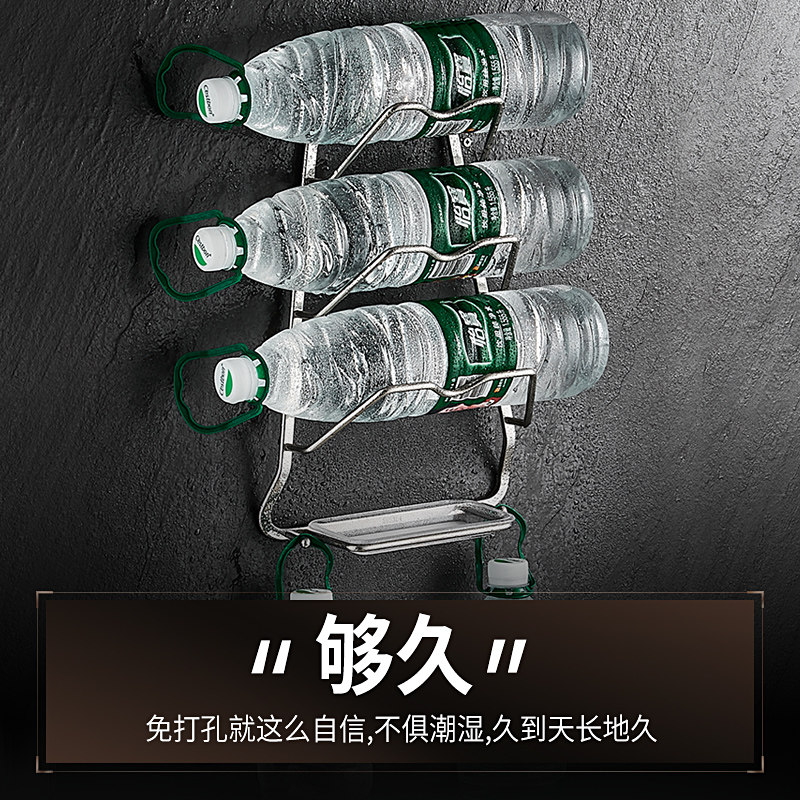 厨房壁挂式免打孔锅盖架砧板菜板多功能一体放置架接水盘收纳架子