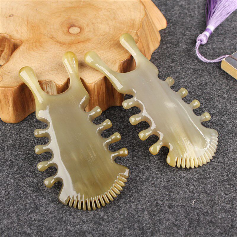白牛角眼部鼻子按摩器面部提拉头部经络鼻刮脸梳美鼻搓耳朵拨筋棒