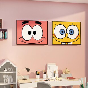 卧室门上装饰贴纸画衣柜电梯一入户卫生间儿童房间布置墙面海绵宝