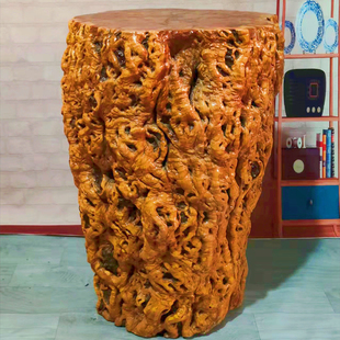 枣木纯实木根雕花架摆件花瓶大尺寸艺术造型花架木墩底座原木摆件