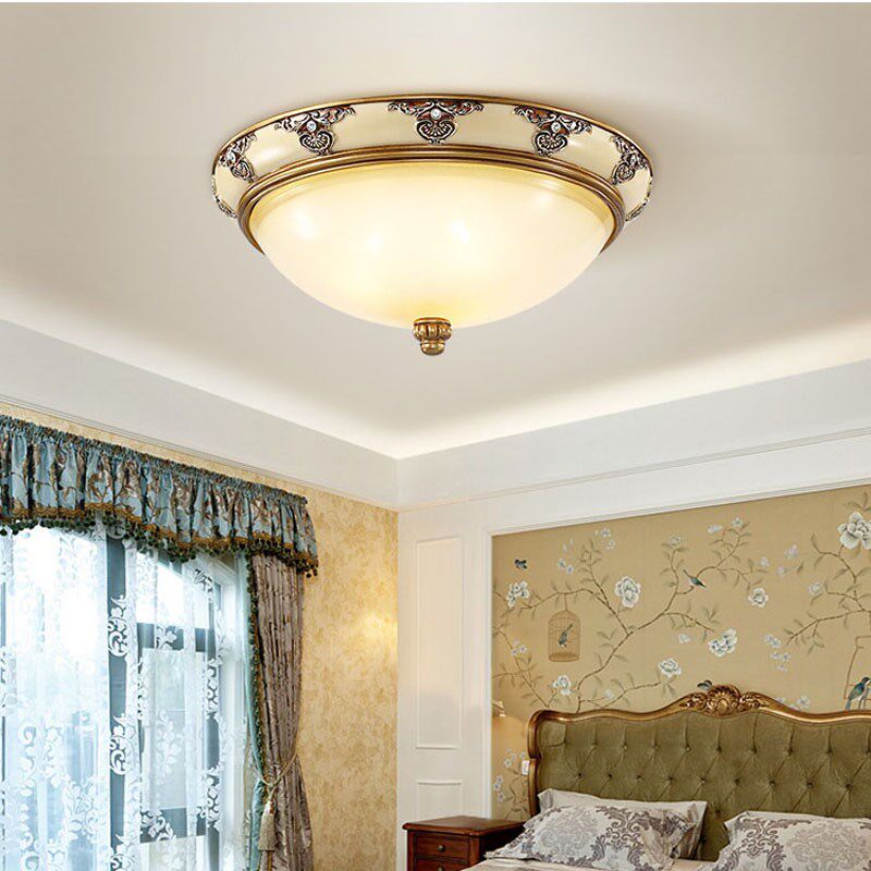 欧式卧室吸顶灯别墅餐厅过道阳台圆形灯2024新款复古奢华大气灯具