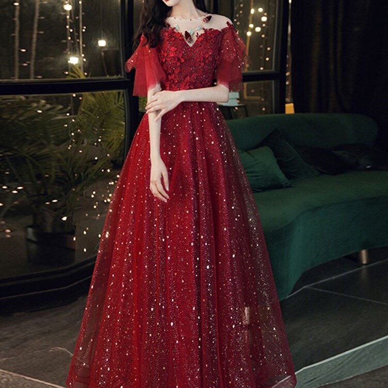 大码敬酒服新娘胖mm200斤2021新款宴会气质显瘦遮肚结婚回门礼服