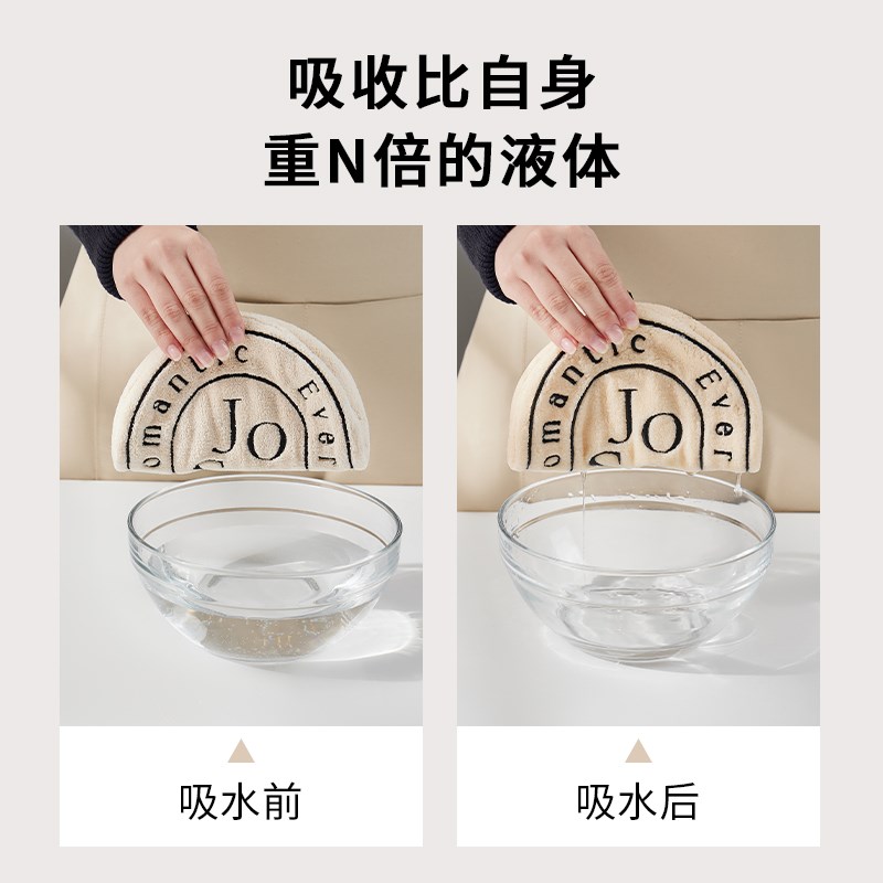 厨房擦手巾带挂绳超强吸水不掉毛加厚可爱抹布珊瑚绒擦手帕洗手巾