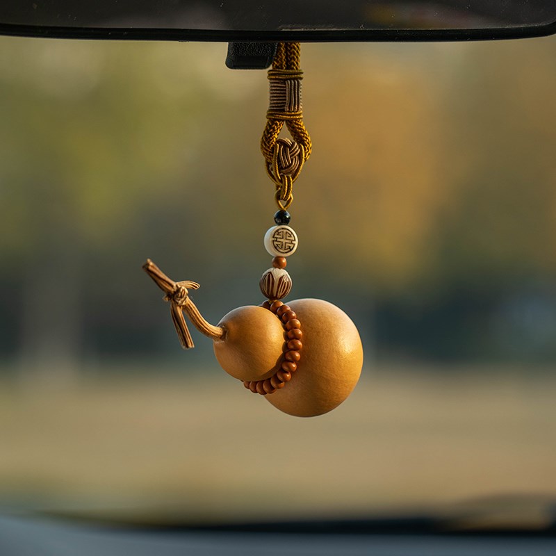 刻字天然葫芦手工编绳汽车挂件后视镜车载车内吊饰定制男士女挂饰