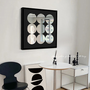 中古镜子装饰画高级感亚克力镜面挂画入户玄关柜摆件电表箱遮挡画