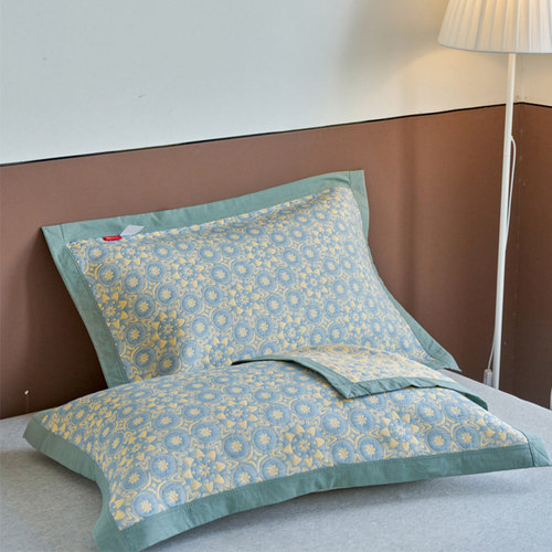 2024新款60支细纱全棉枕巾家用一对装三层纱夹棉枕巾55x80cm亲肤