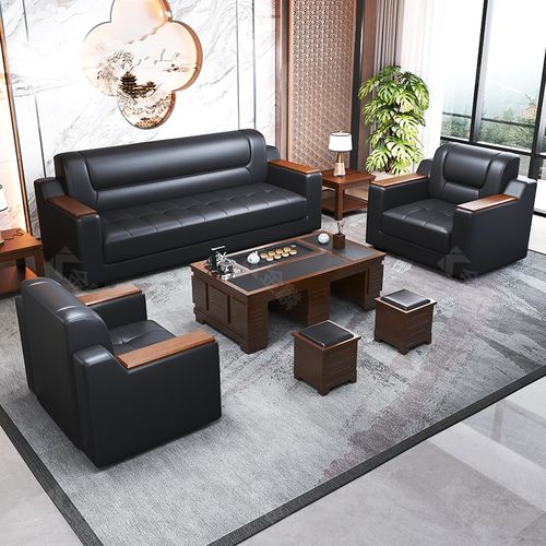 办公沙发茶几组合套装简约商务接待室休息区单人三人位会客办公室